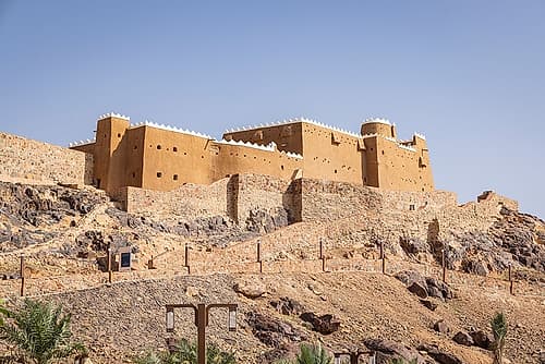 Saudi Arabia, Hail Province, Hail. Qishlah Palace on a hill overlooking Hail. Nature Print